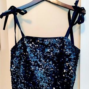 NWT Armani Exchange Black Sequined‎ Tank Top